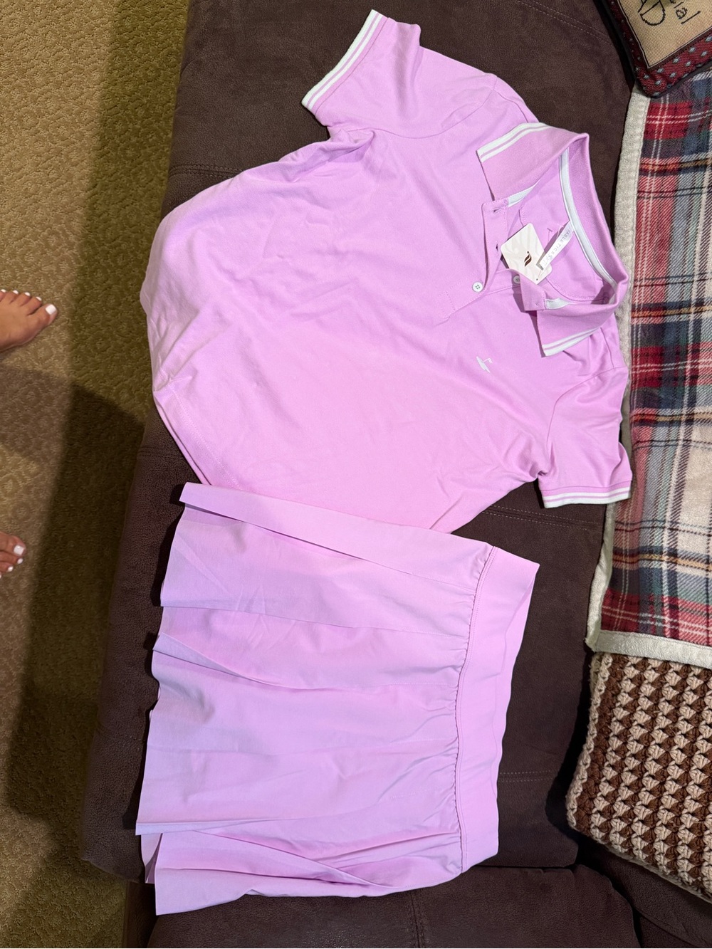 Fabletics Lavender Polo Skirt Set